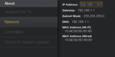 Amazon Fire Stick: How to find your Wireless MAC Address